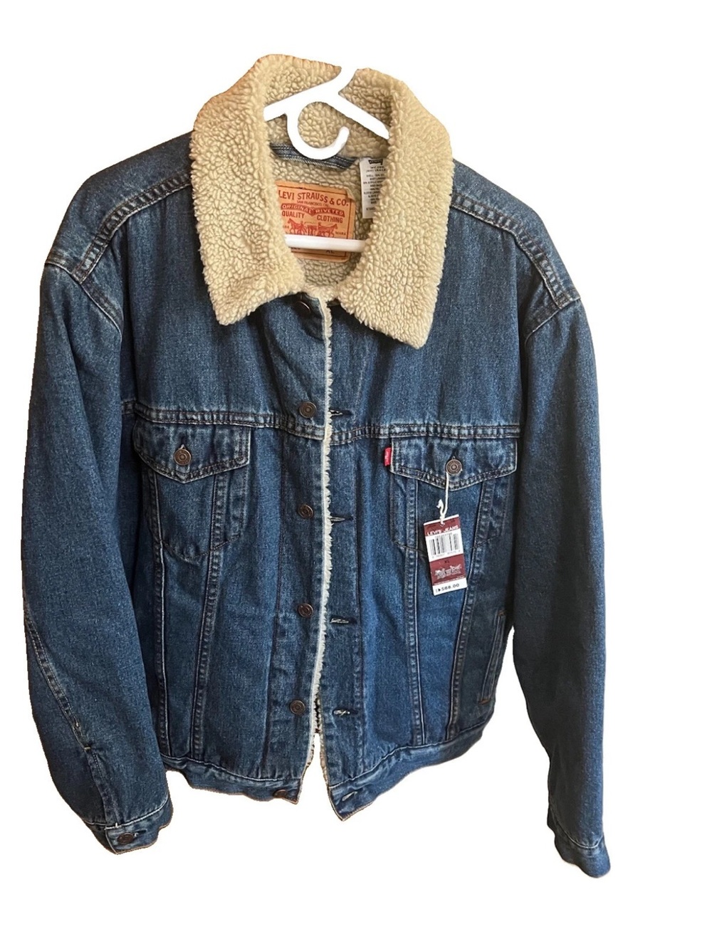 NWT Vintage Levis 70520-3790 Sherpa Lined Denim Trucker Jacket XL Deadstock